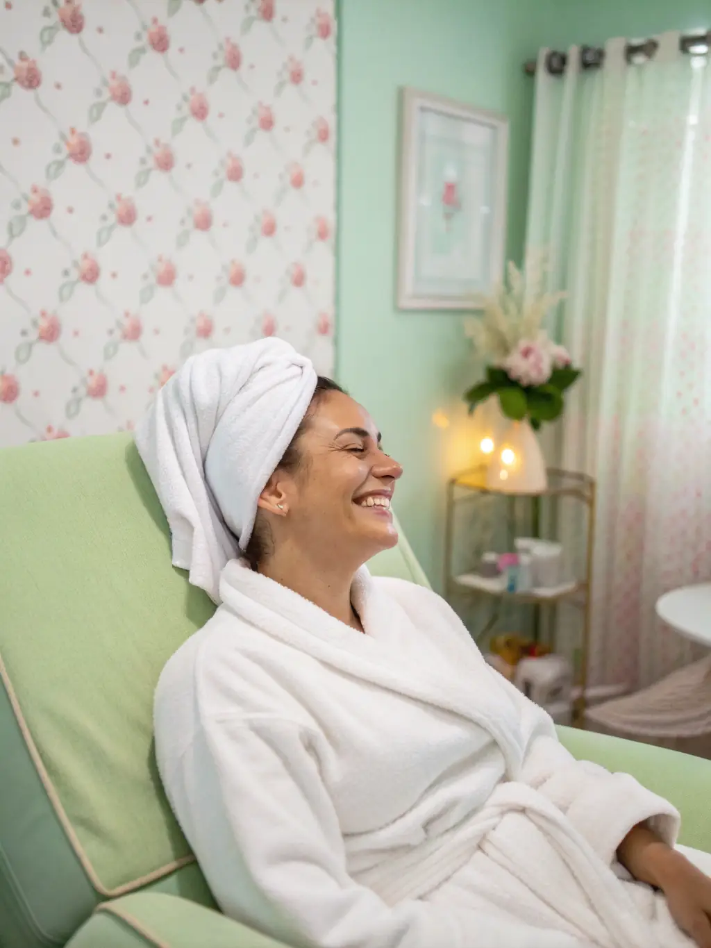 A senior woman enjoying a gentle massage with a handheld massage tool, demonstrating its effectiveness in relieving muscle tension and promoting relaxation.